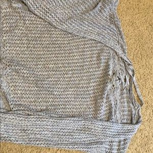 grey knitted cardigan